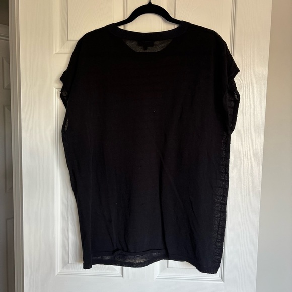 Women's Rag and Bone Oversized Sheer Shirt Black Navy Blue Size Medium - Picture 6 of 6